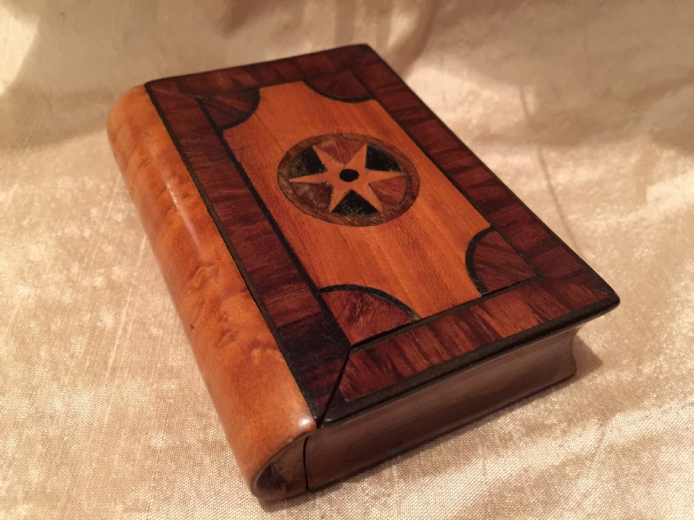george iii satinwood and inlaid snuff box in the form of a small book probably an apprentice piece