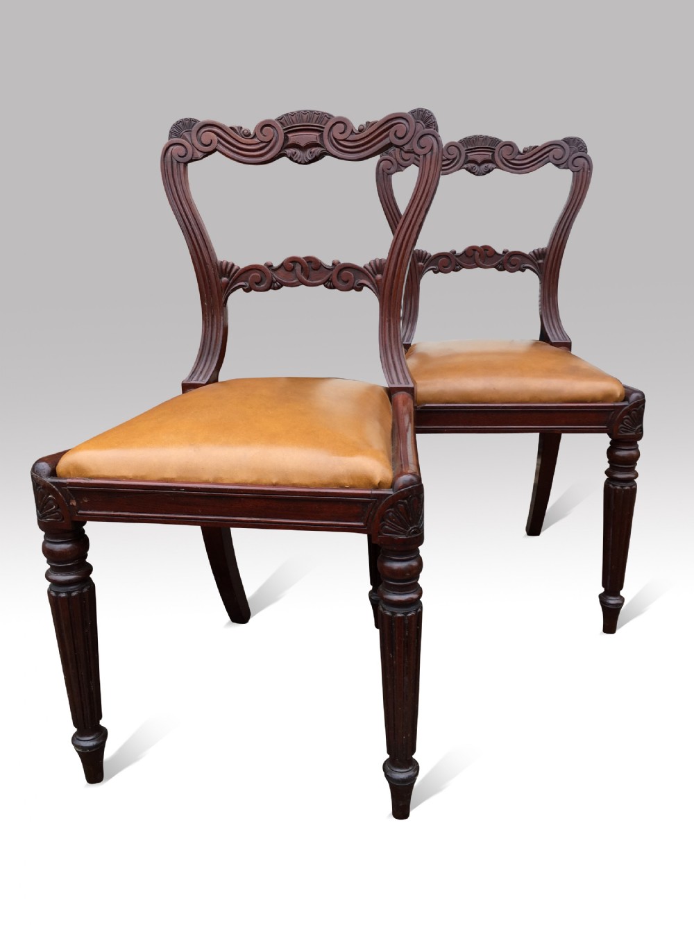 a ver fine pair of gillows mahogany side or dining chairs