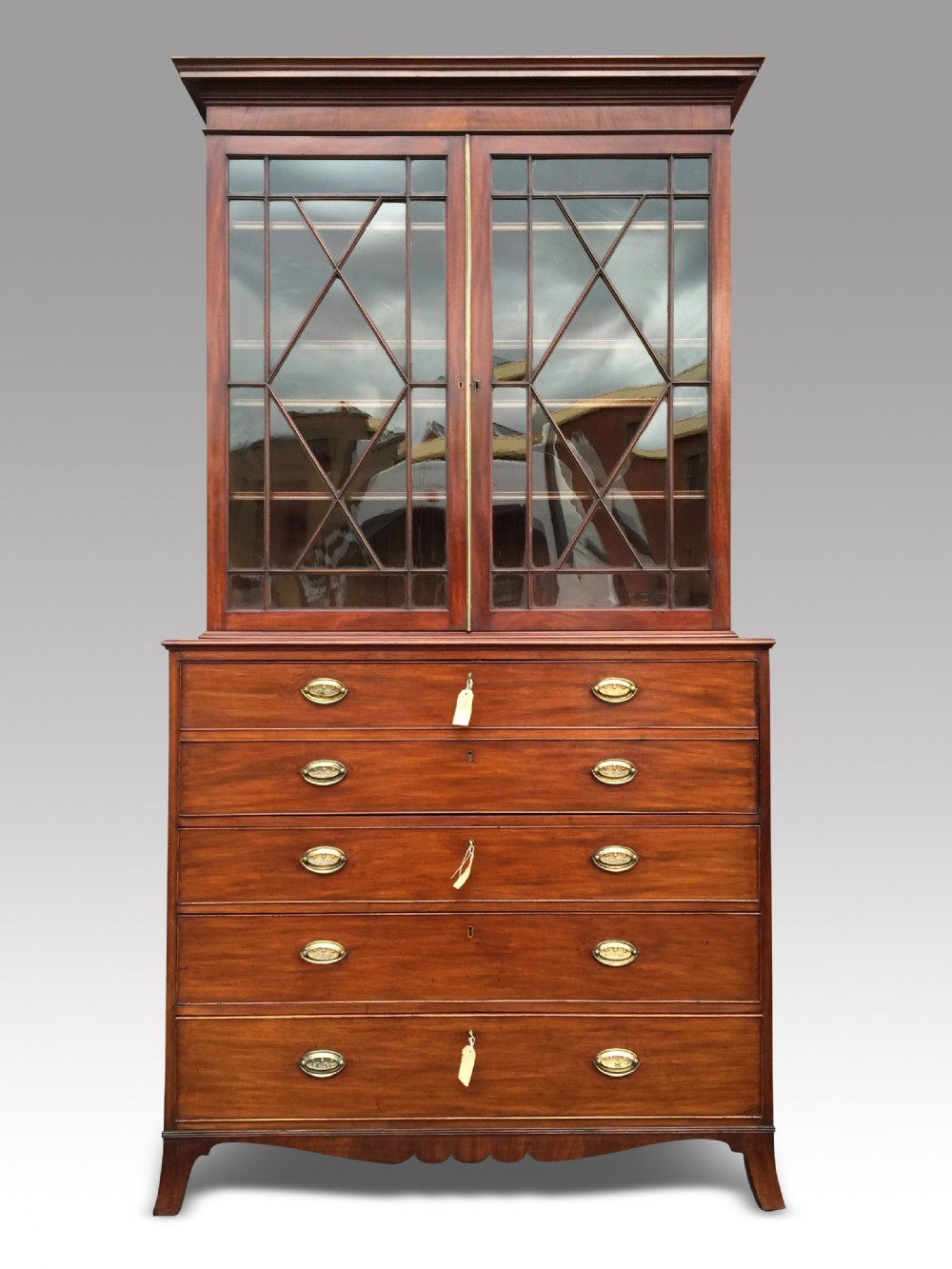a fine george iii mahogany secretaire bookcase