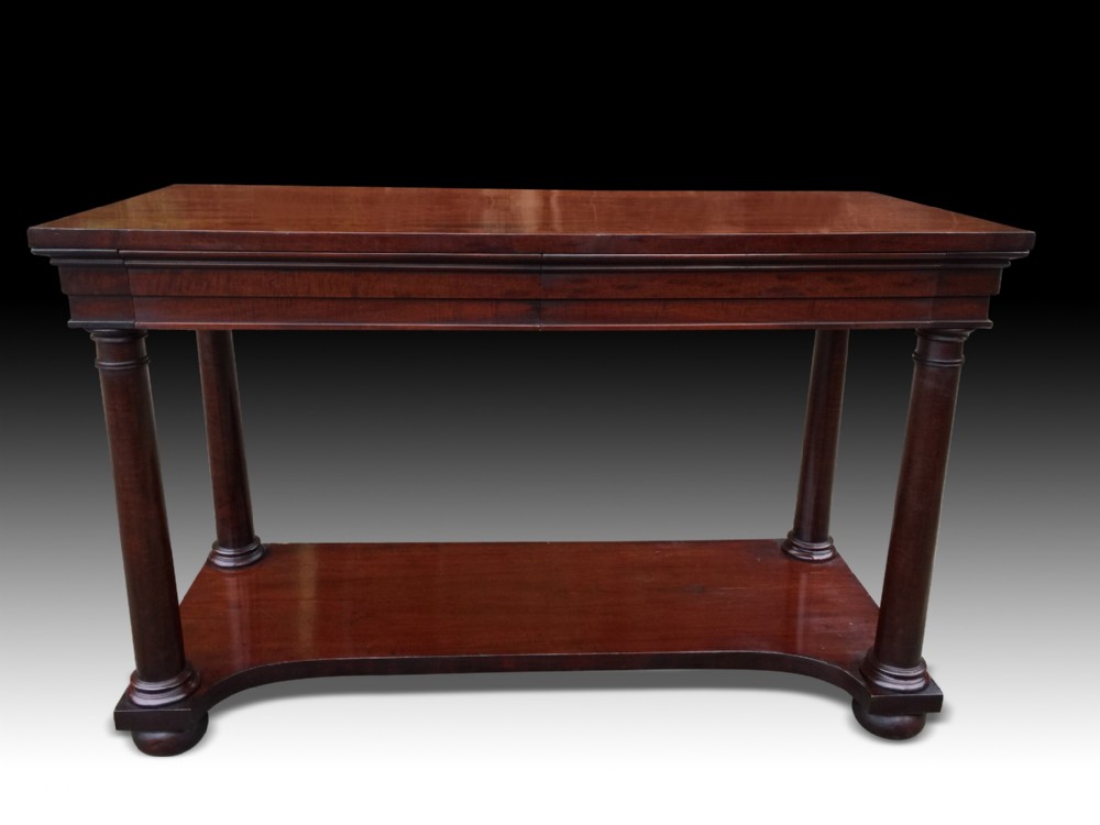 a fine william iv plum pudding mahogany console table