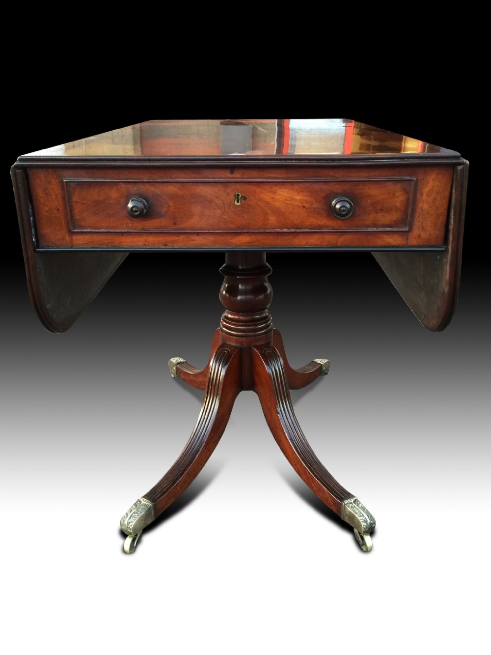 regency mahogany drop leaf sofa table