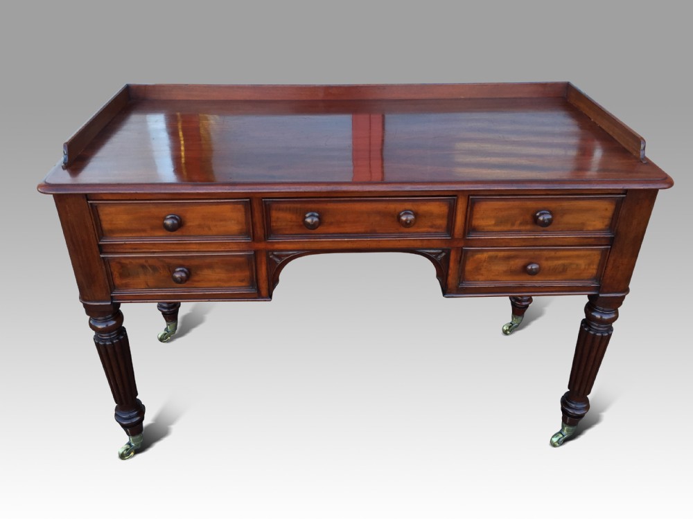 mahogany writing or dressing table attributed to gillows stamped by m wilson 68 great queen street london