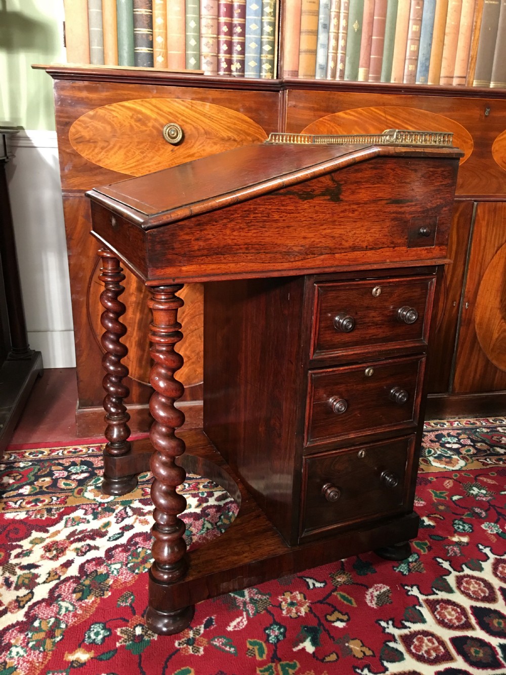 a fine william iv rosewood davenport