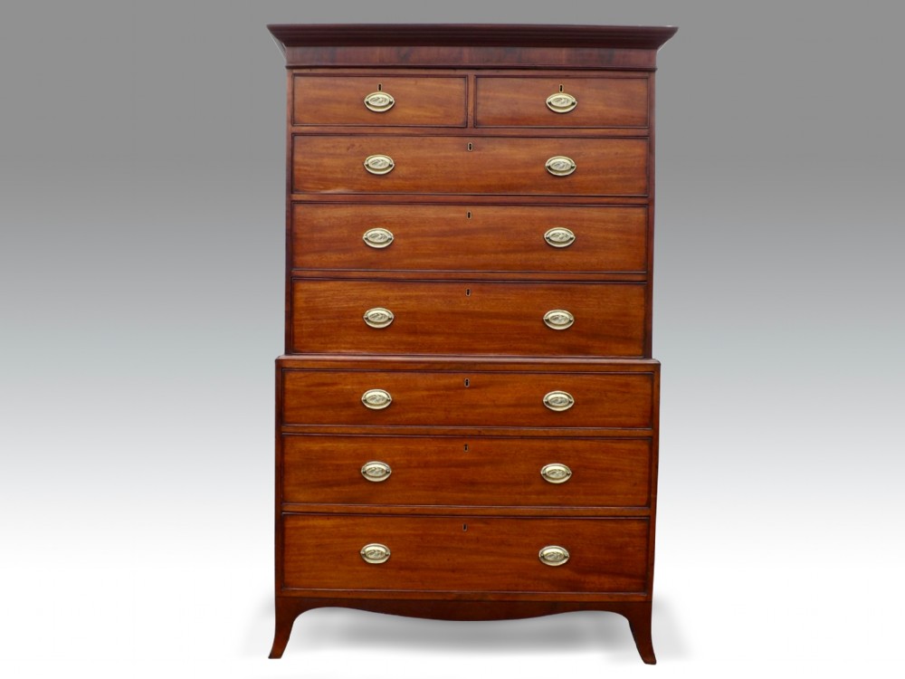 a delightful george iii mahogany tallboy of wonderfully small size