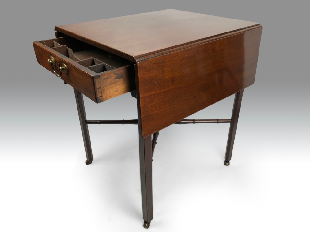 a charming mid 18th century mahogany dropleaf table of small proportions with fitted drawer