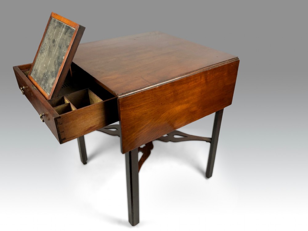 a fine chippendale period mahogany supper table with a fitted top drawer