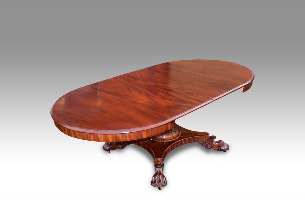 a fine regency mahogany circular extending dining table