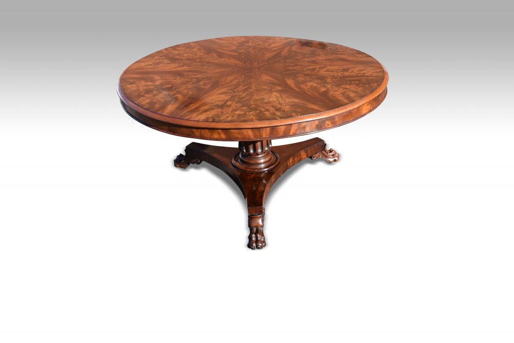 a superb regency mahogany radial veneered centre table
