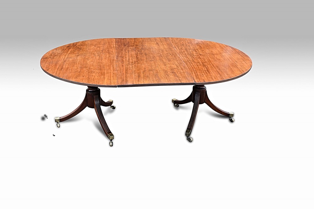 george iii mahogany twin pillar dining table