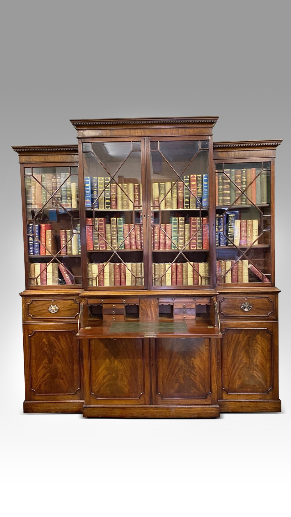 george iii mahogany breakfront secretaire bookcase