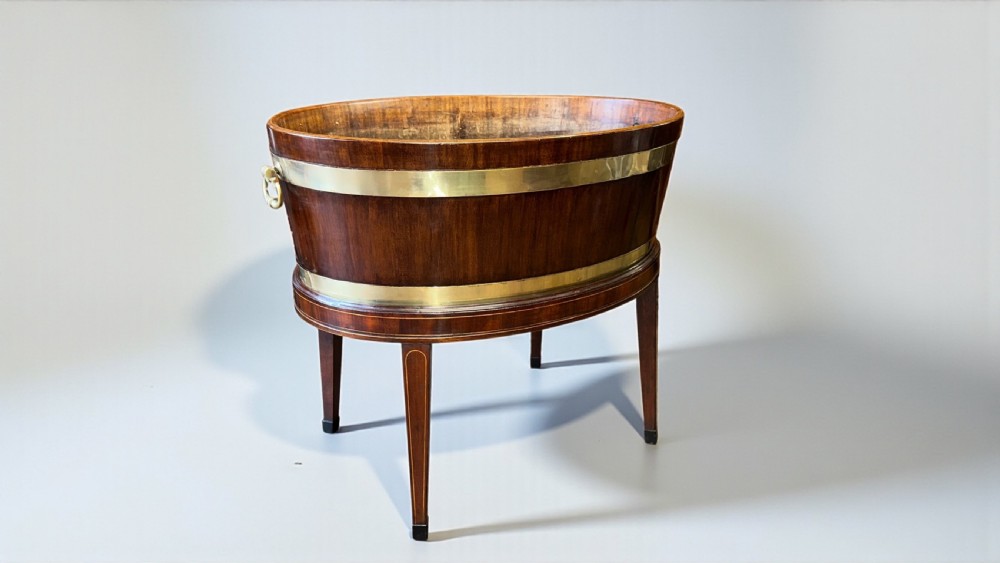 george iii mahogany inlaid oval wine cooler